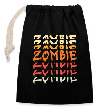 Zombie Costume - Halloween - Closable cotton gift bag (14x20cm) - black - Front
