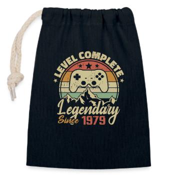 1979 Komplettes Level-Geburtstagsgeschenk - 1979 - Verschließbarer Geschenkbeutel aus Baumwolle (14x20cm) - Navy - Vorne