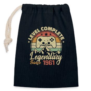 1961 Geburtstagsgeschenk Komplettes Level - 1961 - Verschließbarer Geschenkbeutel aus Baumwolle (14x20cm) - Navy - Vorne