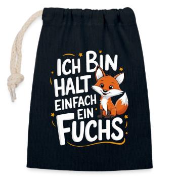 Fuchs Füchse Wildtier Waldtier Rotfuchs - Verschließbarer Geschenkbeutel aus Baumwolle (14x20cm) - Navy - Vorne