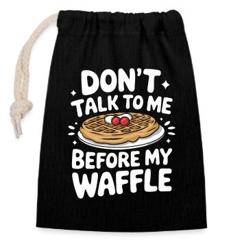 Waffles Breakfast Sweets - Closable cotton gift bag (14x20cm) - black - Front