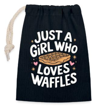 Waffles Breakfast Sweets - Closable cotton gift bag (14x20cm) - navy - Front