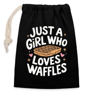 Waffles Breakfast Sweets - Closable cotton gift bag (14x20cm) - black - Front