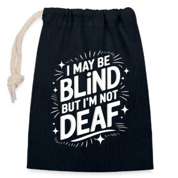 Blind blindness Visually impaired people - Closable cotton gift bag (14x20cm) - navy - Front