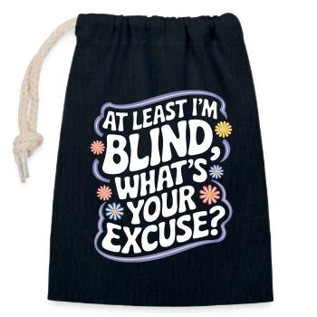 Blind blindness Visually impaired people - Closable cotton gift bag (14x20cm) - navy - Front