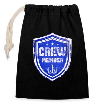 Crew Member - Closable cotton gift bag (14x20cm) - black - Front