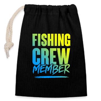 Fishing Crew - Closable cotton gift bag (14x20cm) - black - Front