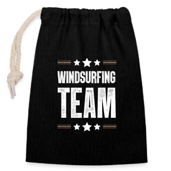 Windsurfing Team - Verschließbarer Geschenkbeutel aus Baumwolle (14x20cm) - Schwarz - Vorne