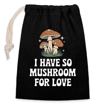 Mushroom Mushrooms Funghi Mushroom - Closable cotton gift bag (14x20cm) - black - Front