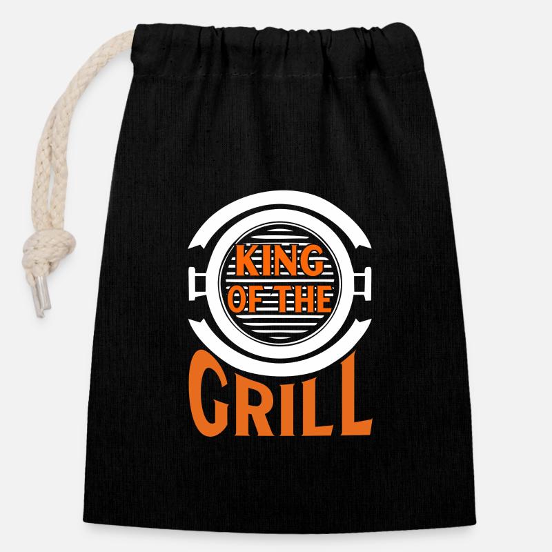 Prezenty Grill Master - Ściągany sznurkiem worek na prezenty (14 x 20 cm) - czarny