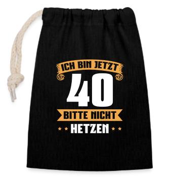 40er Papa 40 Jahre alt 40. Geburtstag Geschenkidee - Verschließbarer Geschenkbeutel aus Baumwolle (14x20cm) - Schwarz - Vorne