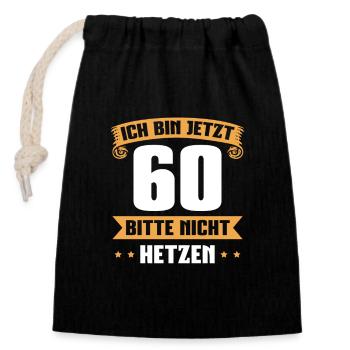 60er Papa 60 Jahre alt 60. Geburtstag Geschenkidee - Verschließbarer Geschenkbeutel aus Baumwolle (14x20cm) - Schwarz - Vorne