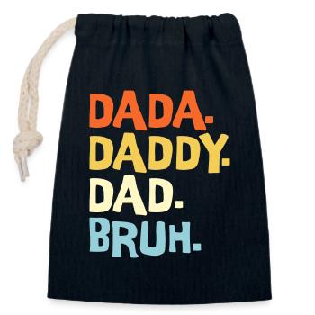 Dada Papa Bruh Father's Day Gift 2023 - Closable cotton gift bag (14x20cm) - navy - Front