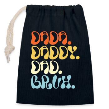 Dada Papa Bruh Vatertagsgeschenk 2023 - Verschließbarer Geschenkbeutel aus Baumwolle (14x20cm) - Navy - Vorne