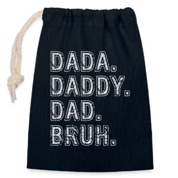 Dada Papa Bruh Father's Day Gift 2024 - Closable cotton gift bag (14x20cm) - navy - Front