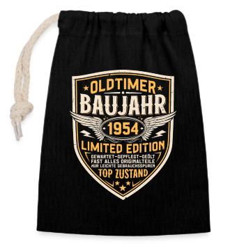 Oldtimer 1954 Baujahr Jahrgang Geburtstag Geschenk - Verschließbarer Geschenkbeutel aus Baumwolle (14x20cm) - Schwarz - Vorne