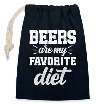 Beers Are My Diet Humor Diet Man - Closable cotton gift bag (14x20cm) - navy - Front