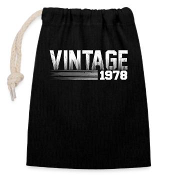 Millésime 1978 Anniversaire Rétro 1978 - Sac cadeau en coton avec cordon (14 x 20 cm) - noir - Devant