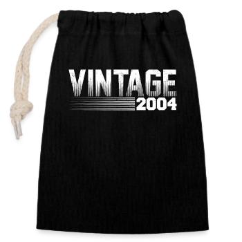 Vintage 2004 Geburtstag Retro 2004 - Verschließbarer Geschenkbeutel aus Baumwolle (14x20cm) - Schwarz - Vorne
