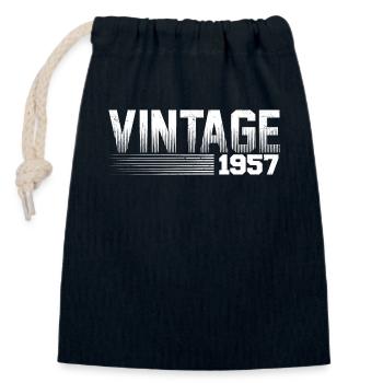 Vintage 1957 Anniversaire Rétro 1957 - Sac cadeau en coton avec cordon (14 x 20 cm) - bleu marine - Devant