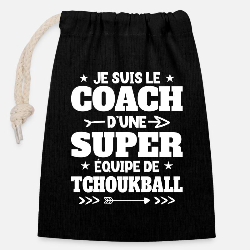 Super Coach Cadeau Pour Coach De Tchoukball - Sac cadeau en coton avec cordon (14 x 20 cm) - noir