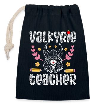 Wikingerin Lehrerin Walküre - Verschließbarer Geschenkbeutel aus Baumwolle (14x20cm) - Navy - Vorne