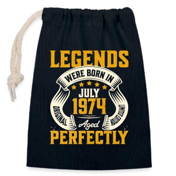 50th Anniversary July Year 1974 - Closable cotton gift bag (14x20cm) - navy - Front
