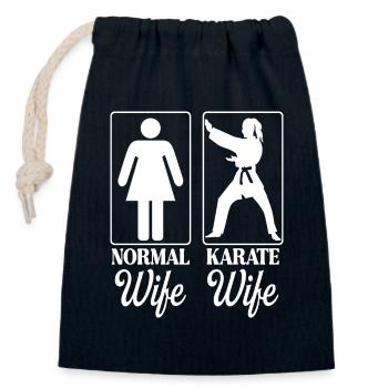 Ehefrau Karateka Neuheit Karate Frauen - Verschließbarer Geschenkbeutel aus Baumwolle (14x20cm) - Navy - Vorne