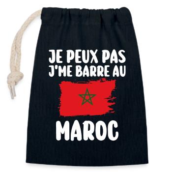 J'Me Barre au Maroc Voyage Cadeau - Sac cadeau en coton avec cordon (14 x 20 cm) - bleu marine - Devant