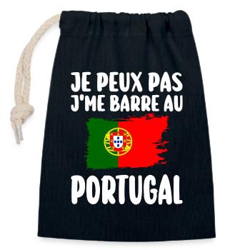 J'Me Barre au Portugal Voyage Cadeau - Sac cadeau en coton avec cordon (14 x 20 cm) - bleu marine - Devant