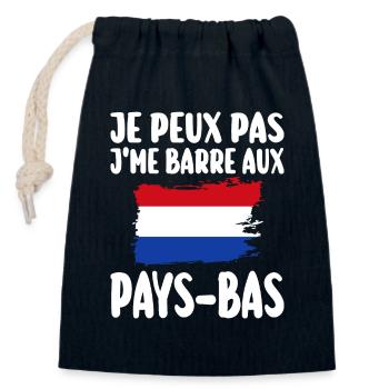 J'Me Barre aux Pays-Bas Voyage Cadeau - Sac cadeau en coton avec cordon (14 x 20 cm) - bleu marine - Devant