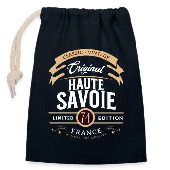 Haute-Savoie Department France - Closable cotton gift bag (14x20cm) - navy - Front