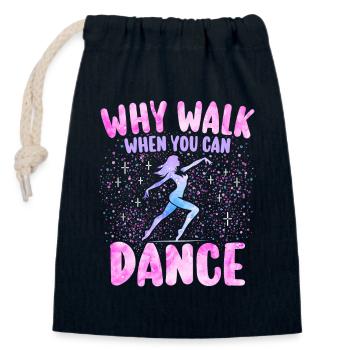 Humour Danser Fille Femme Danseuse - Sac cadeau en coton avec cordon (14 x 20 cm) - bleu marine - Devant