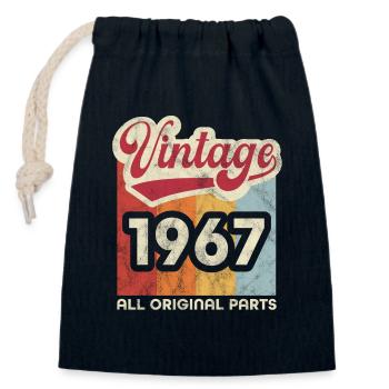 Vintage 1967 - Closable cotton gift bag (14x20cm) - navy - Front