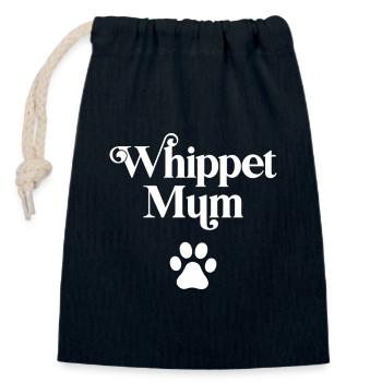 Whippet-Mama - Verschließbarer Geschenkbeutel aus Baumwolle (14x20cm) - Navy - Vorne