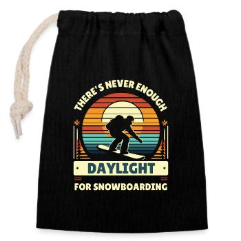 Snowboard Snowboarder Retro Winterurlaub Cool - Verschließbarer Geschenkbeutel aus Baumwolle (14x20cm) - Schwarz - Vorne