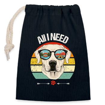 Camping Camper Labrador Hund Campingplatz Caravan - Verschließbarer Geschenkbeutel aus Baumwolle (14x20cm) - Navy - Vorne