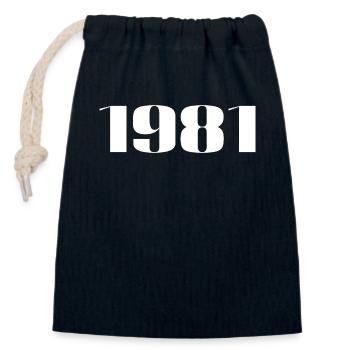 1981 - Gift born in 1981 - Closable cotton gift bag (14x20cm) - navy - Front