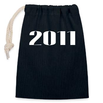 2011 - Gift born in 2011 - Closable cotton gift bag (14x20cm) - navy - Front
