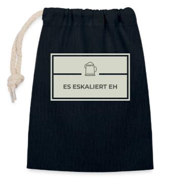 Es Eskaliert - Verschließbarer Geschenkbeutel aus Baumwolle (14x20cm) - Navy - Vorne