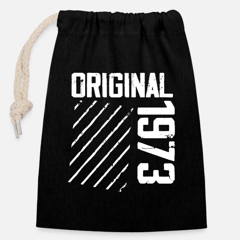 Original 1973 51e Anniversaire Cadeau Retro - Sac cadeau en coton avec cordon (14 x 20 cm) - noir