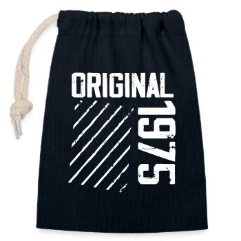 Original 1975 49th Birthday Retro Gift - Closable cotton gift bag (14x20cm) - navy - Front