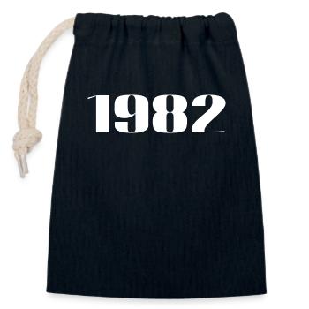 1982 - Gift born in 1982 - Closable cotton gift bag (14x20cm) - navy - Front