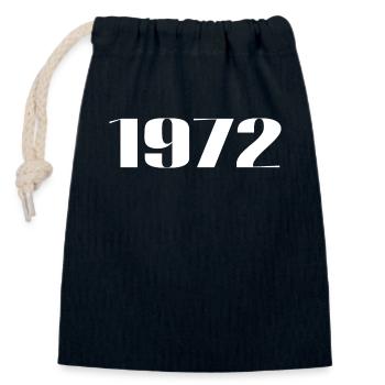 1972 - Cadeau né en 1972 - Sac cadeau en coton avec cordon (14 x 20 cm) - bleu marine - Devant