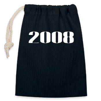2000 - Gift born in 2000 - Closable cotton gift bag (14x20cm) - navy - Front
