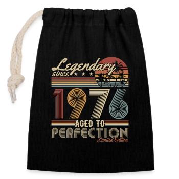 Legendary Since 1976 Vintage Birthday Gift - Closable cotton gift bag (14x20cm) - black - Front