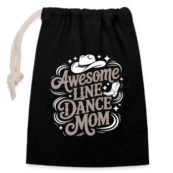 Line Dance Mom Wonderful Line Dance Mom - Closable cotton gift bag (14x20cm) - black - Front