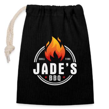 Jades Grill - Verschließbarer Geschenkbeutel aus Baumwolle (14x20cm) - Schwarz - Vorne