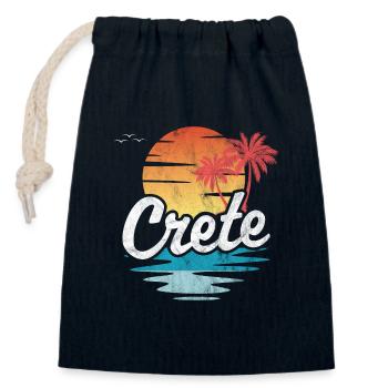 Crète - Sac cadeau en coton avec cordon (14 x 20 cm) - bleu marine - Devant