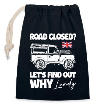 Let s Find Out Why Driving Landy - Verschließbarer Geschenkbeutel aus Baumwolle (14x20cm) - Navy - Vorne